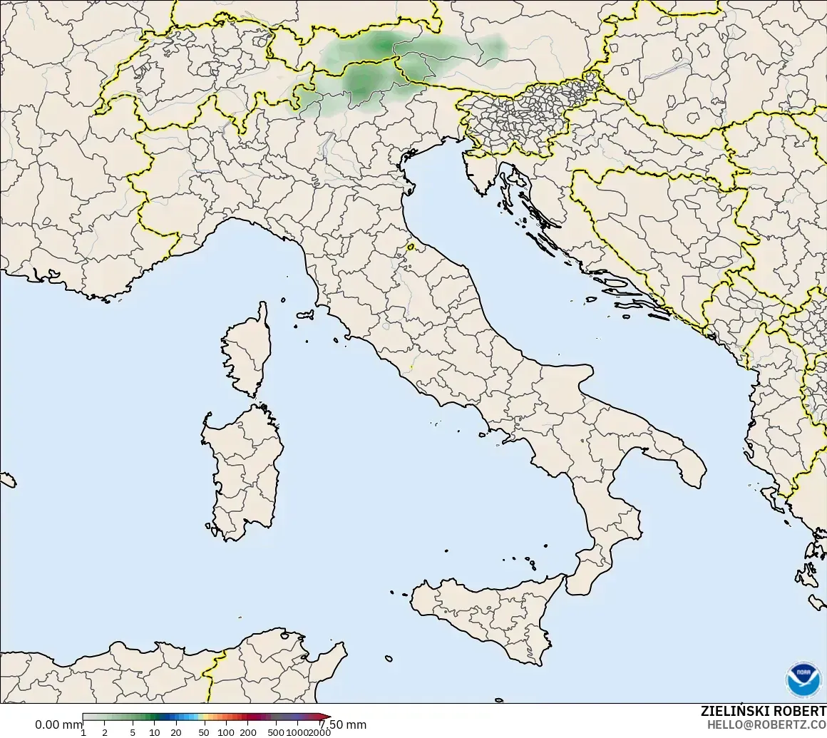 GFS model - Italy, Precipitation Accumulation