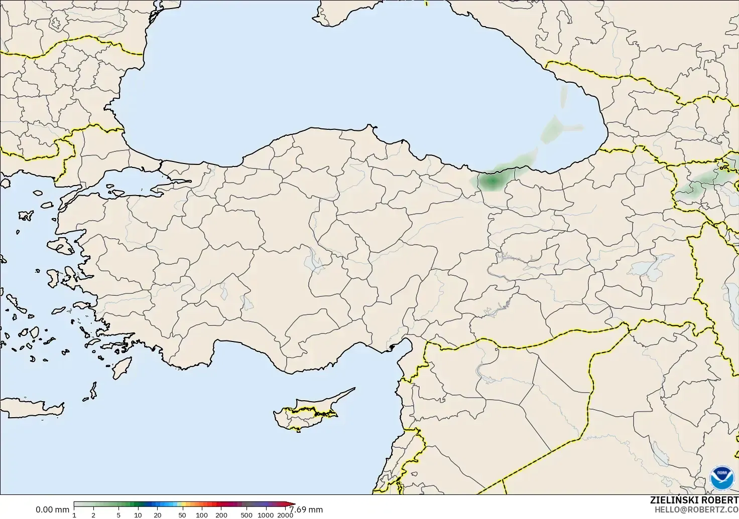 GFS model - Turkey, Precipitation Accumulation