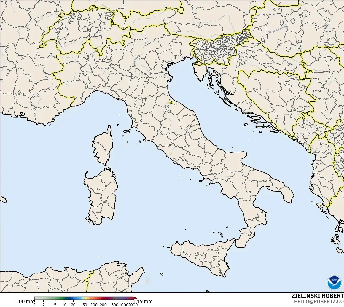 GFS model - Italy, Precipitation Accumulation
