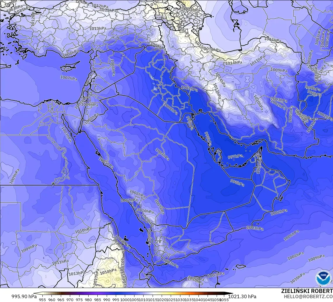 GFS model - Middle East, Pressure