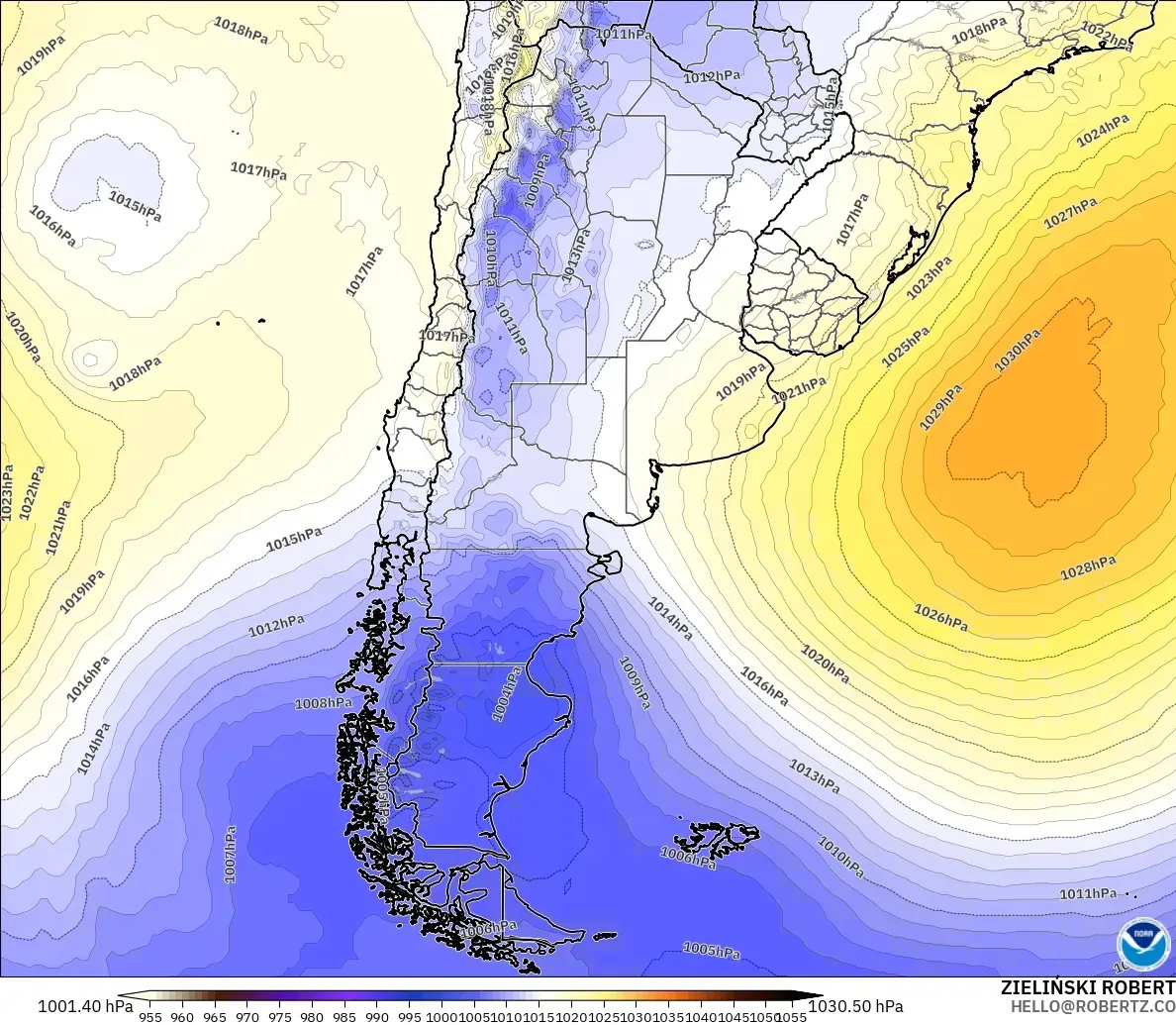 GFS model - Argentina, Pressure