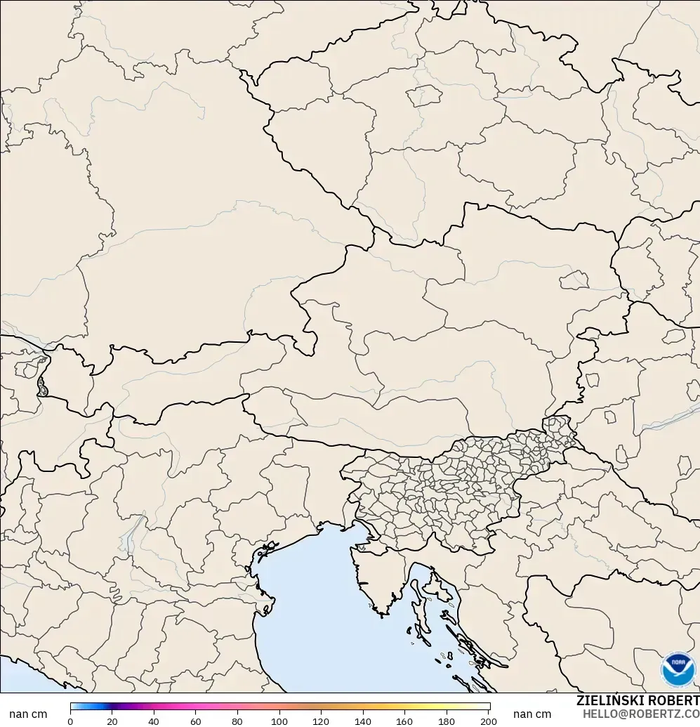 GFS model - Austria, Snow Depth