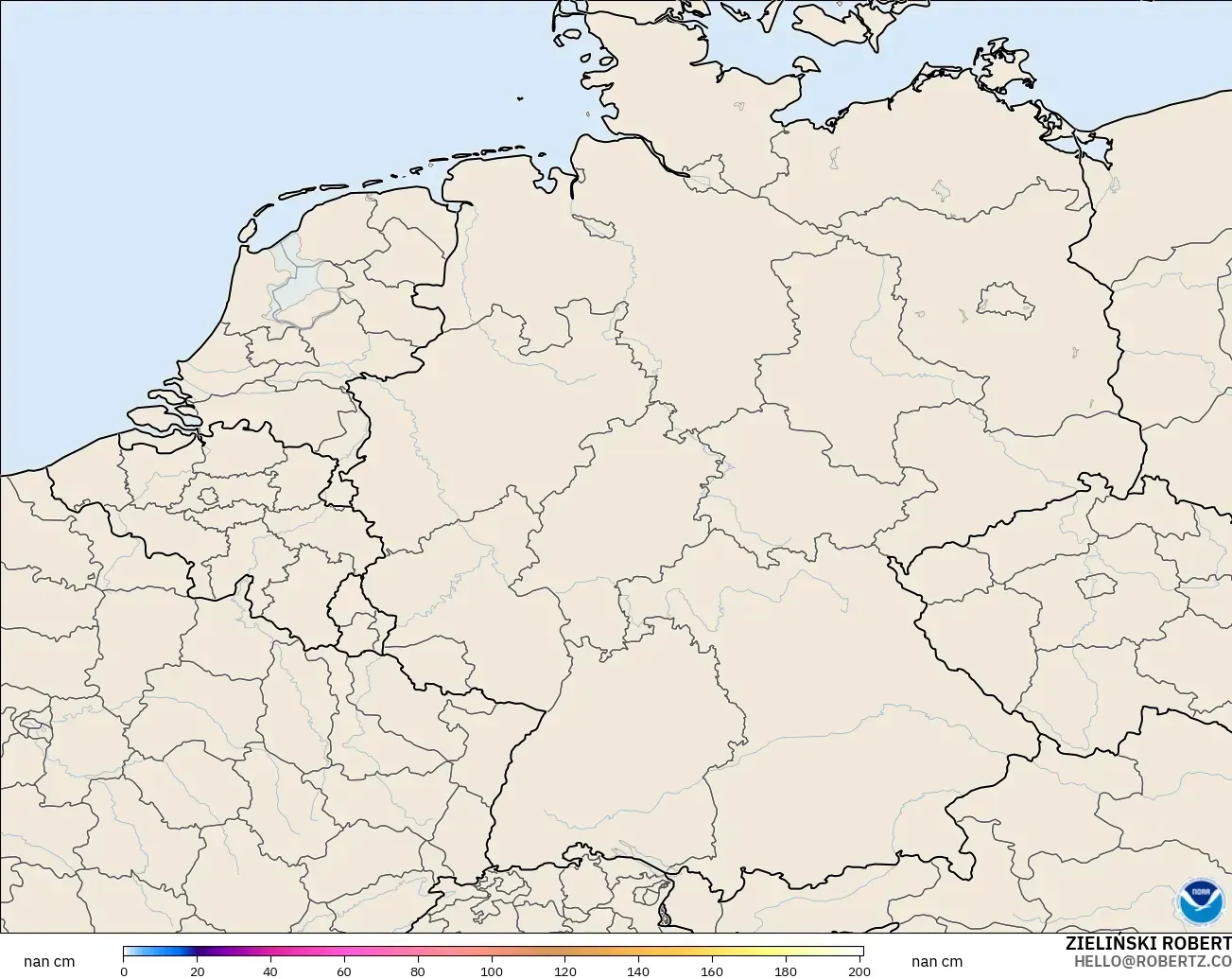 GFS model - Germany, Snow Depth