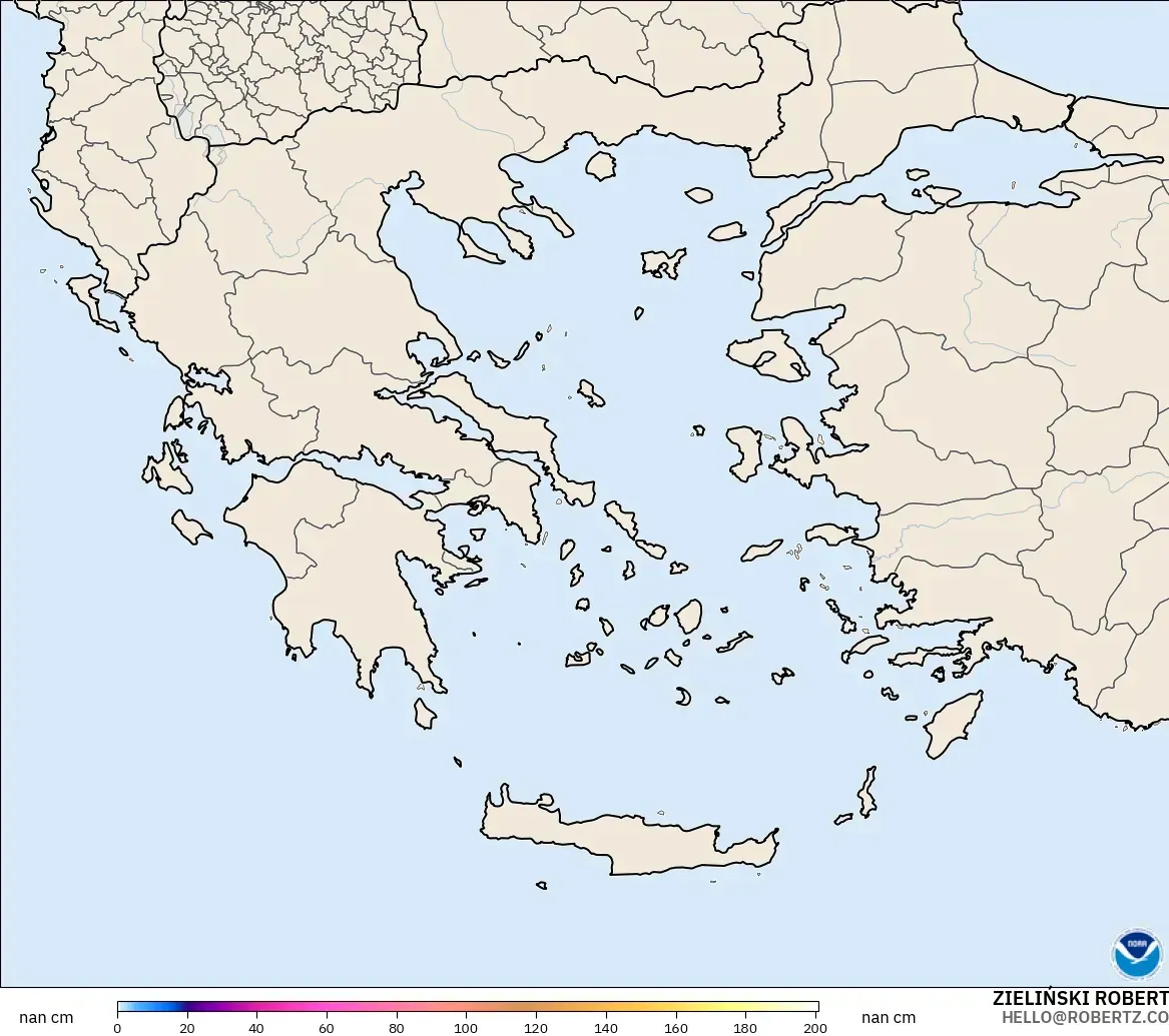 GFS model - Greece, Snow Depth