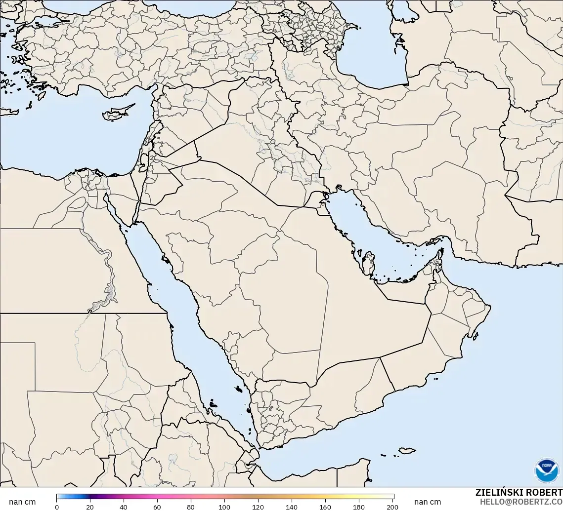 GFS model - Middle East, Snow Depth