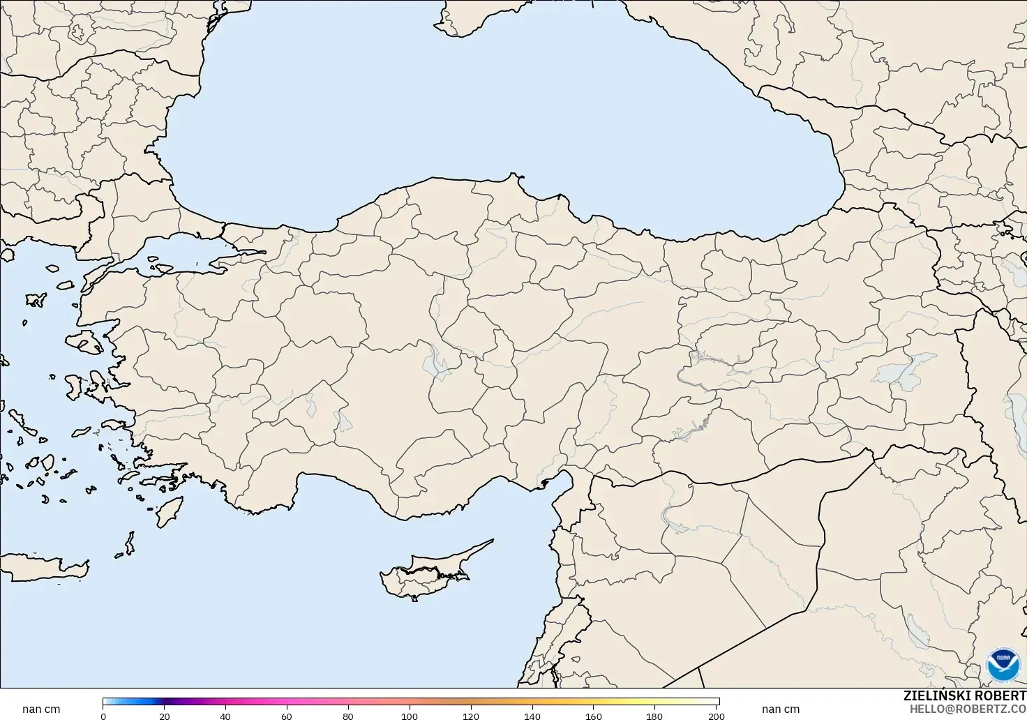 GFS model - Turkey, Snow Depth