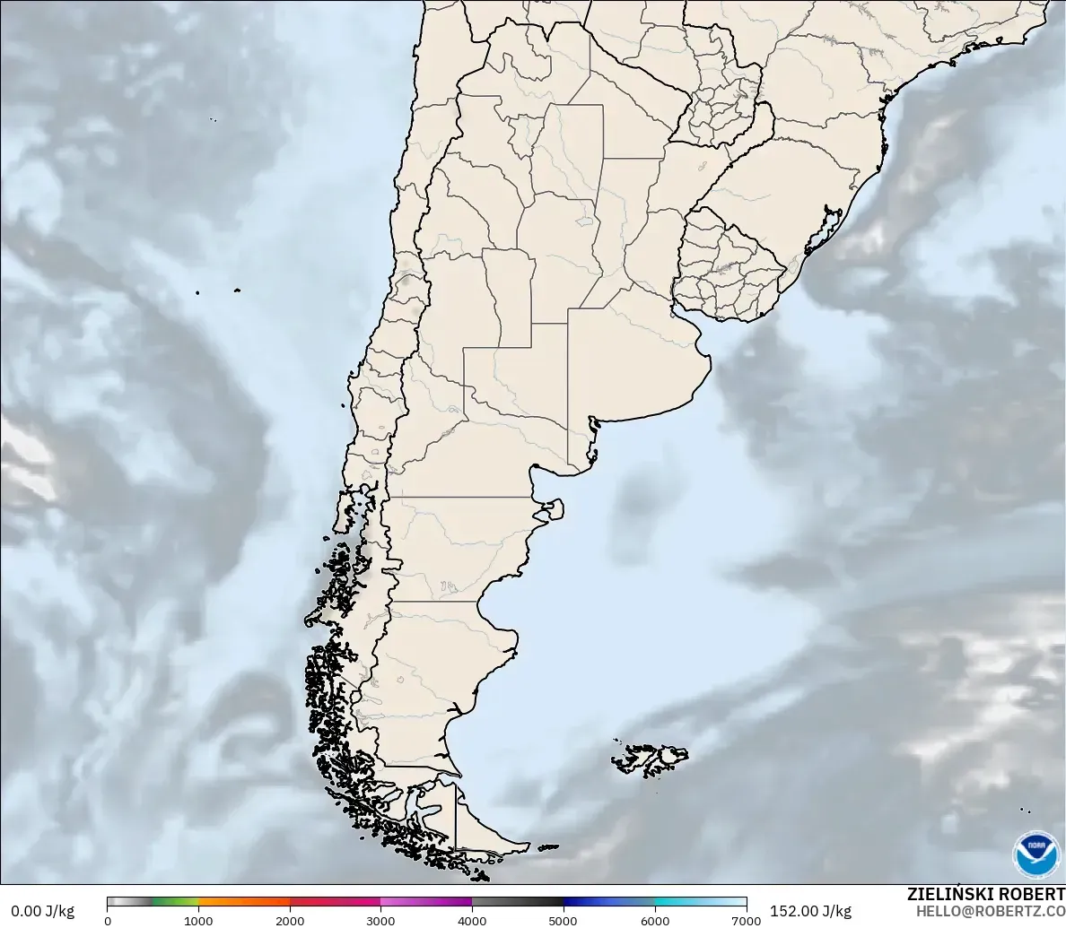 GFS model - Argentina, CAPE