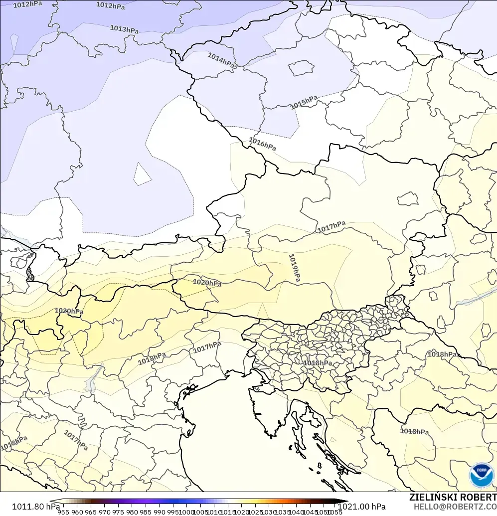GFS model - Austria, Pressure
