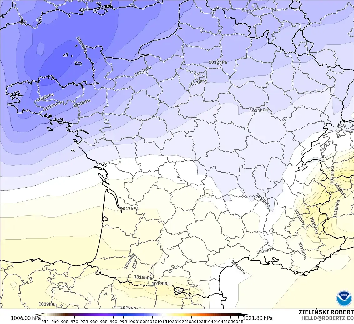 GFS model - France, Pressure