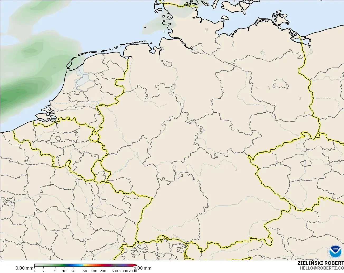 GFS model - Germany, Precipitation Accumulation