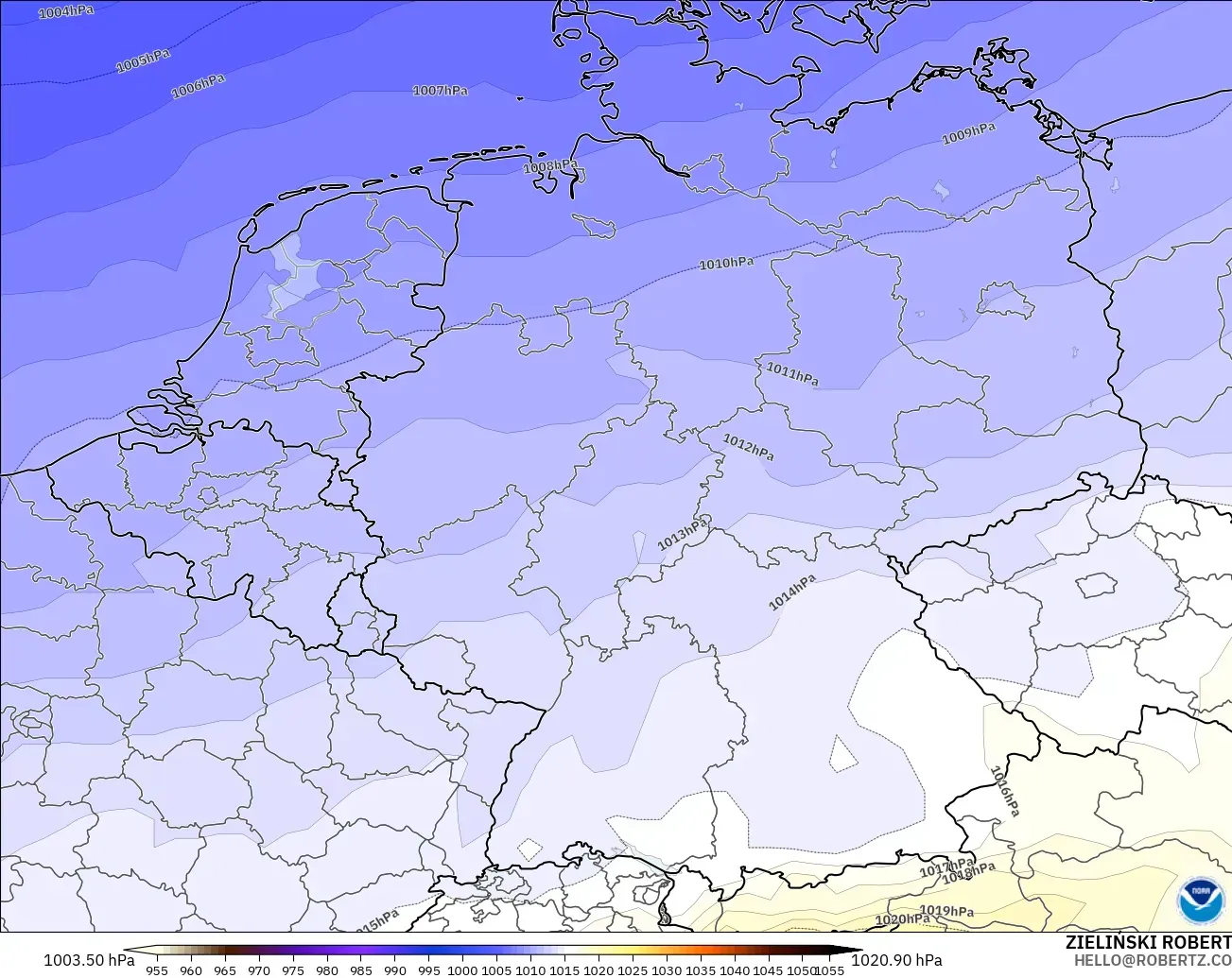 GFS model - Germany, Pressure