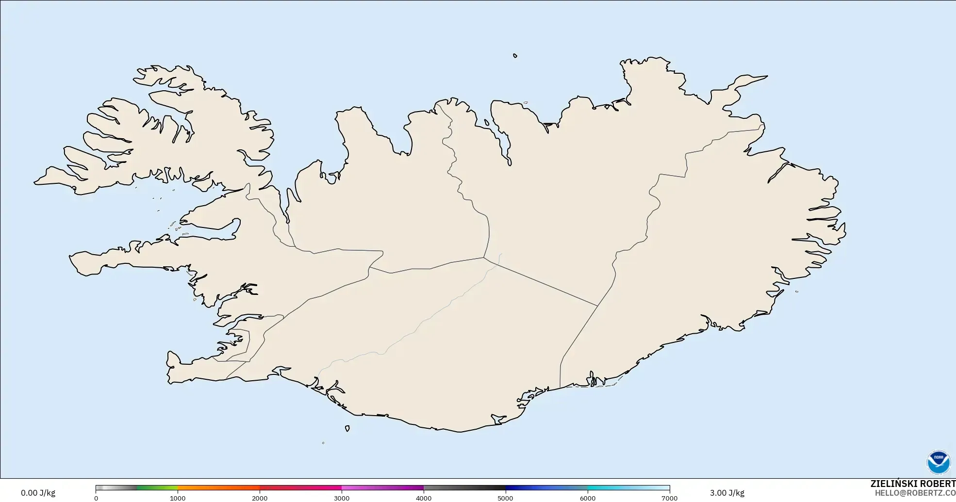 GFS model - Iceland, CAPE