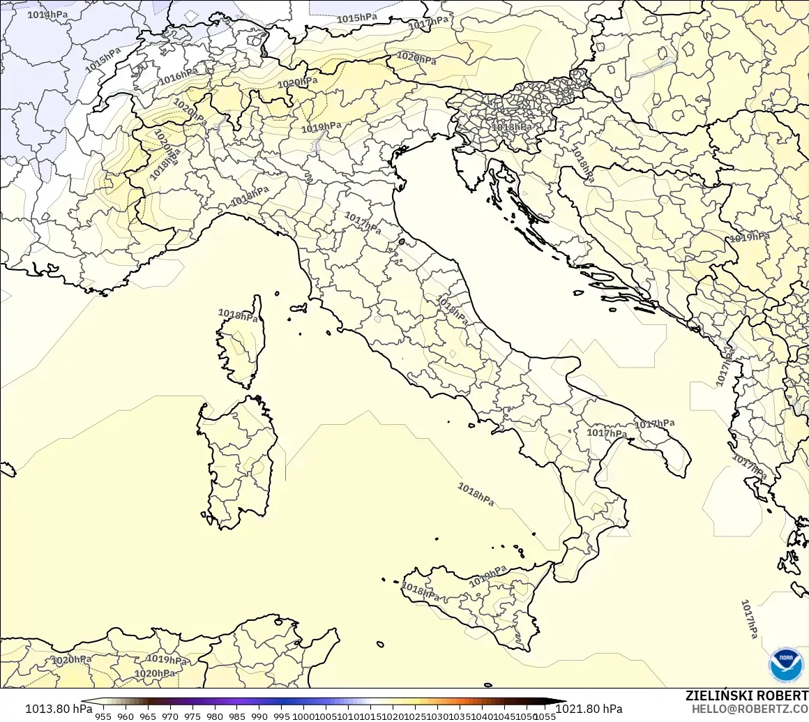 GFS model - Italy, Pressure