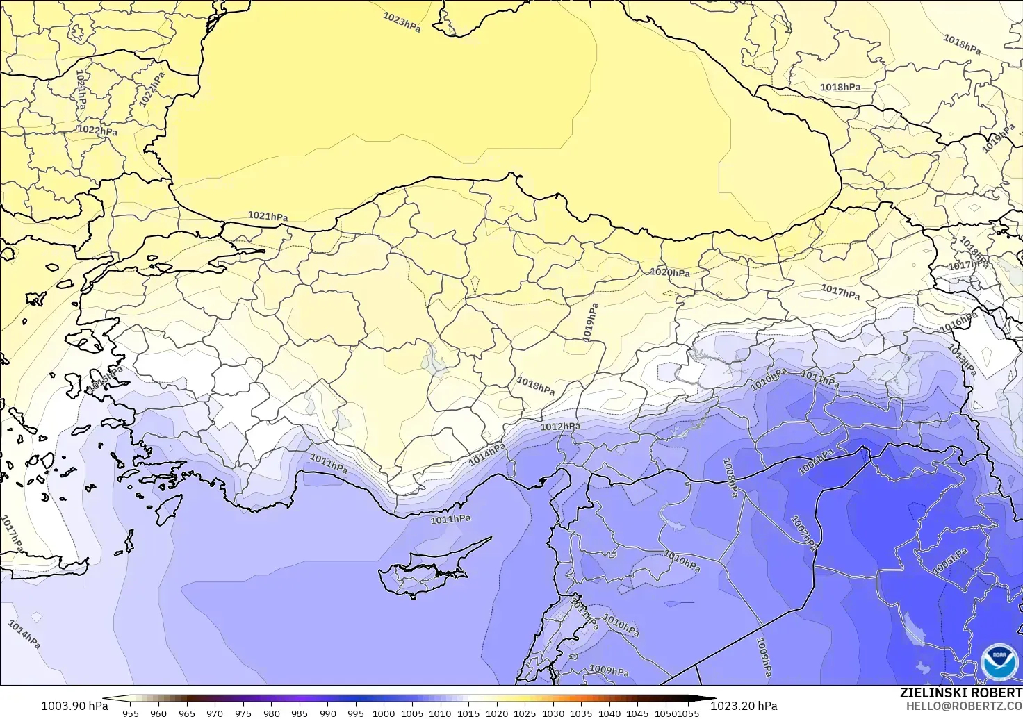 GFS model - Turkey, Pressure