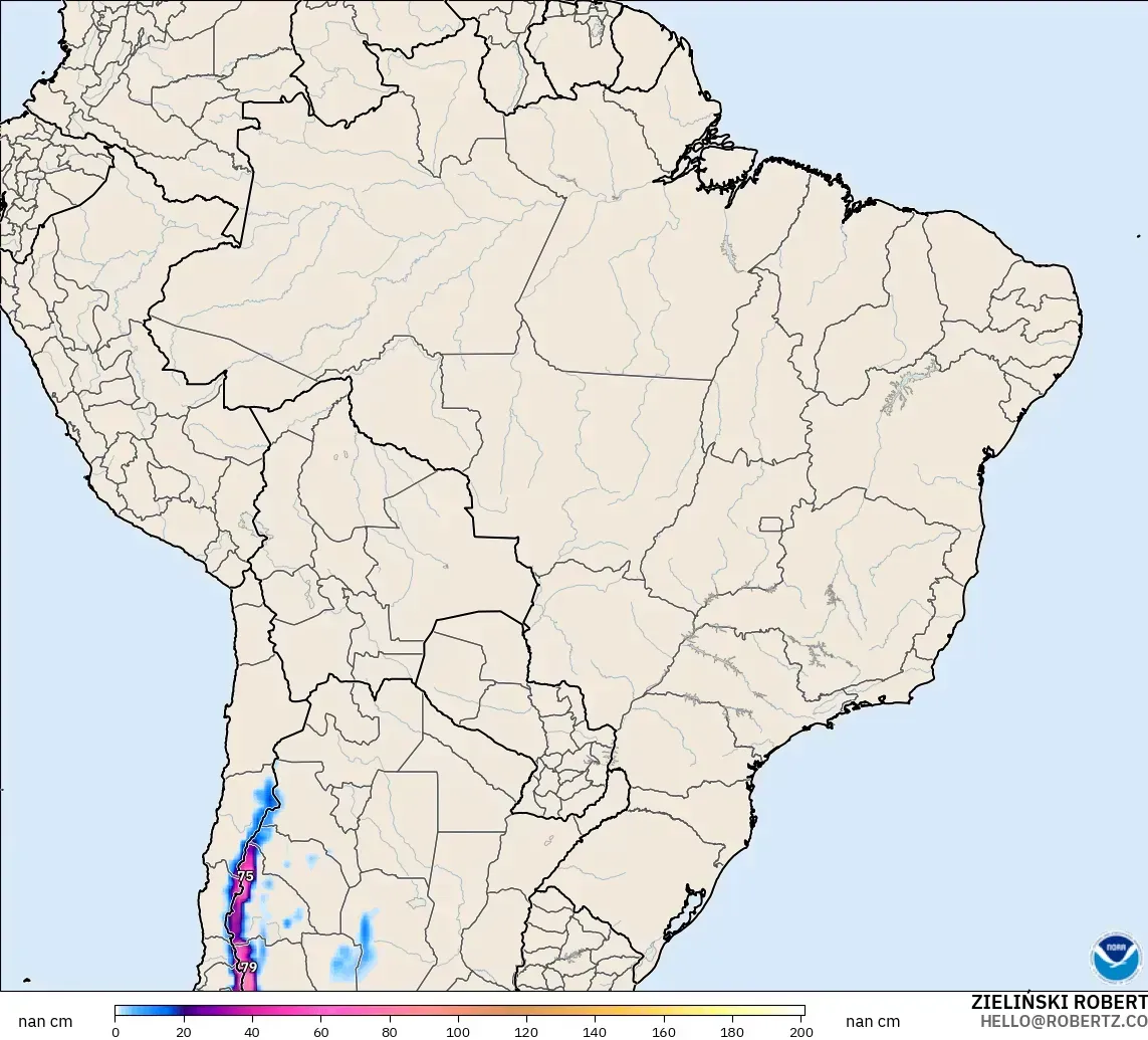 GFS model - Brazil, Snow Depth