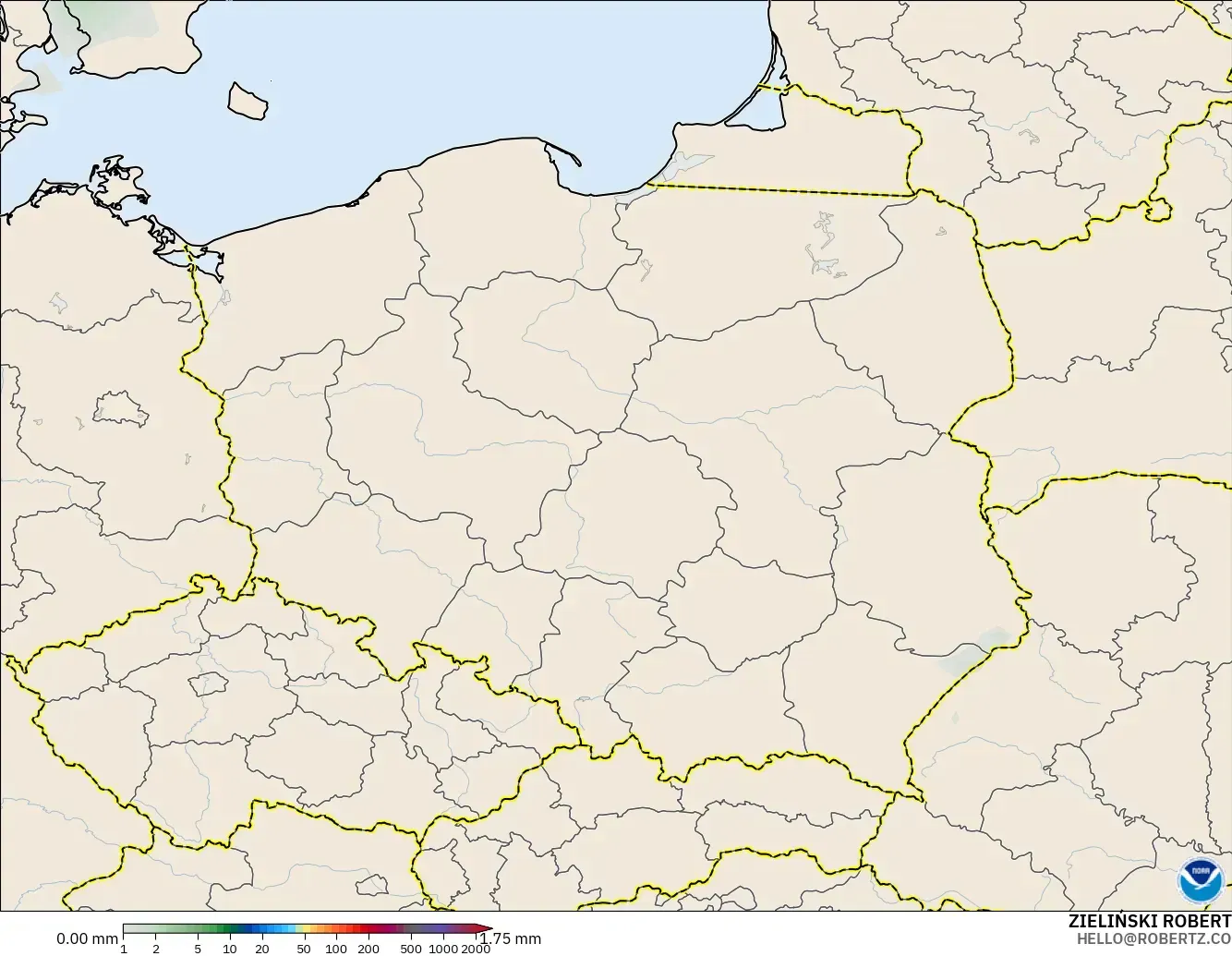 GFS model - Poland, Precipitation Accumulation