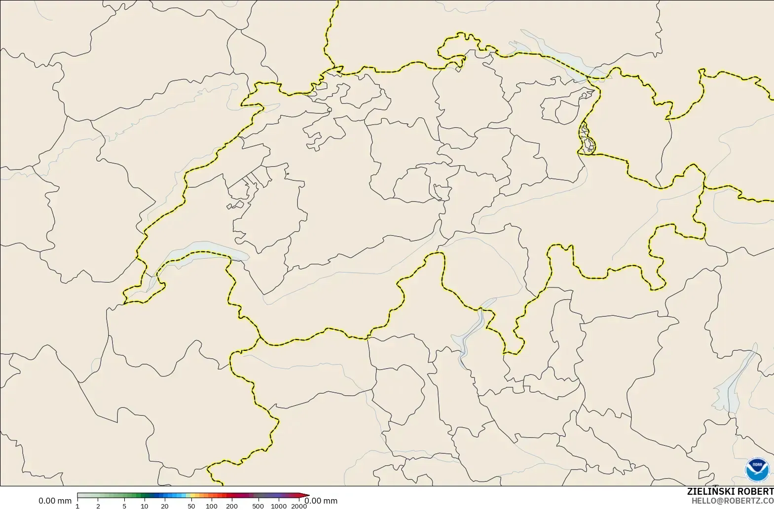 GFS model - Switzerland, Precipitation Accumulation
