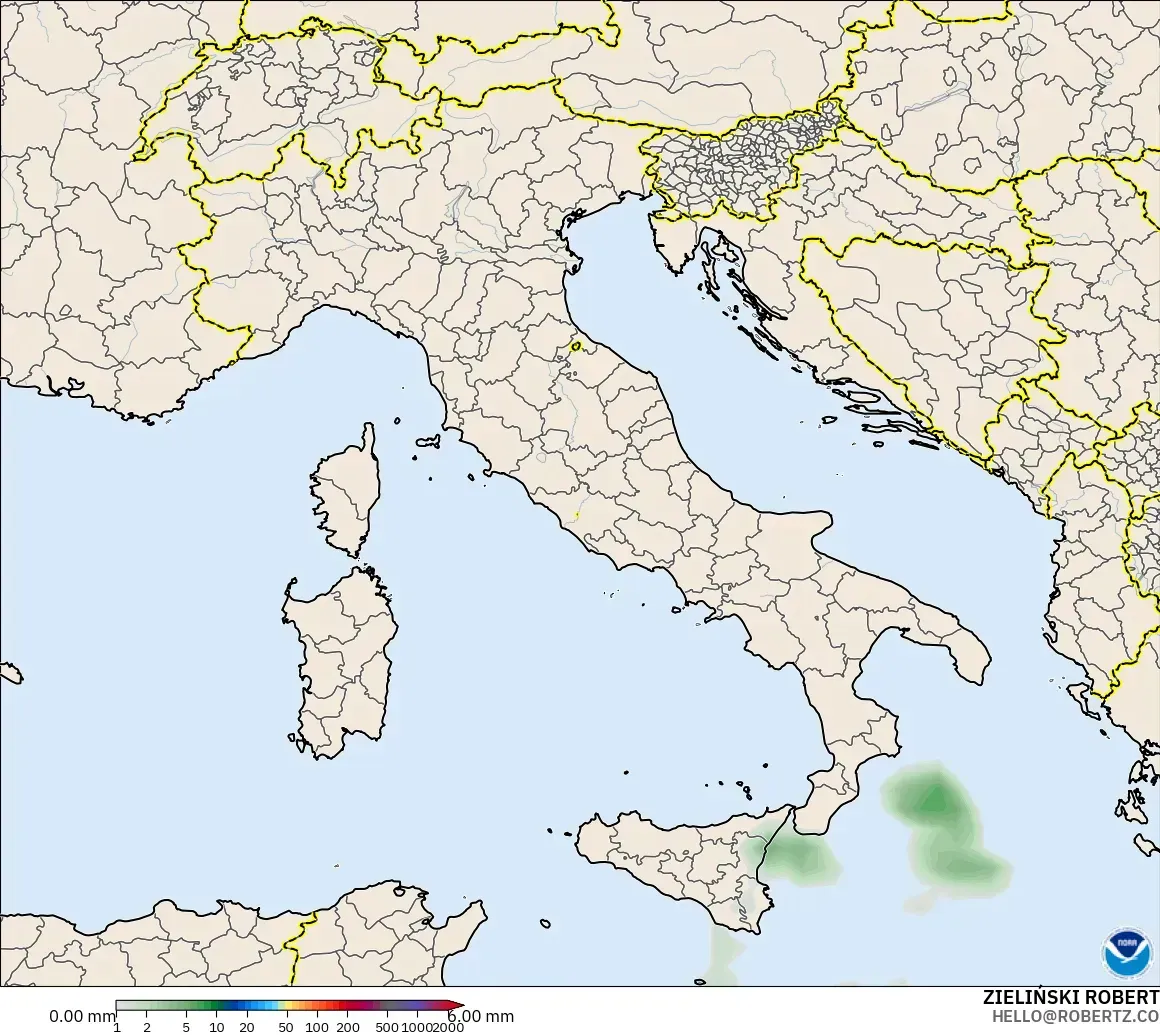GFS model - Italy, Precipitation Accumulation
