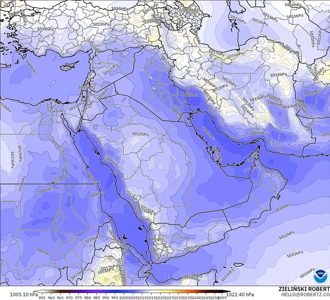 GFS model - Middle East, Pressure