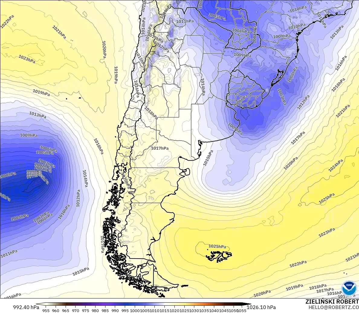 GFS model - Argentina, Pressure