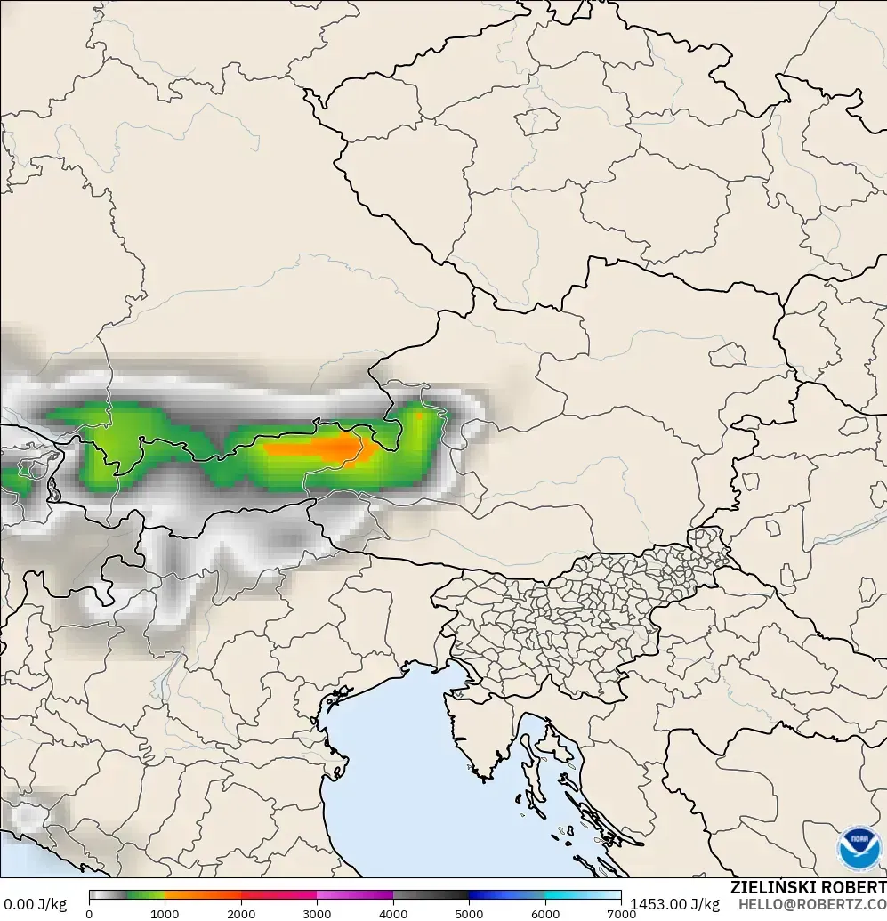 GFS model - Austria, CAPE