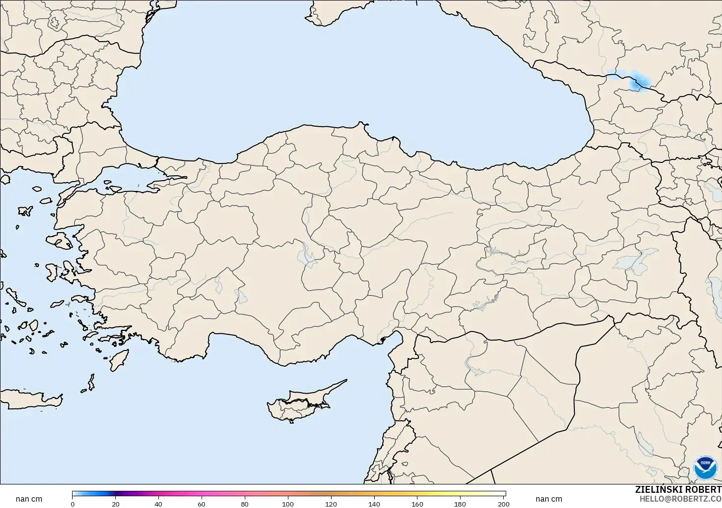 GFS model - Turkey, Snow Depth