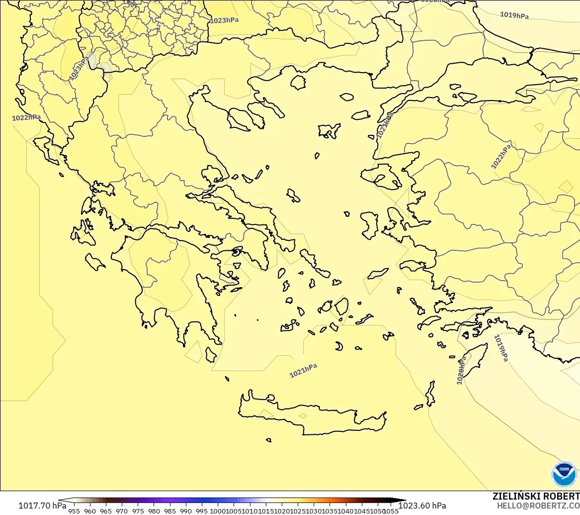 GFS model - Greece, Pressure