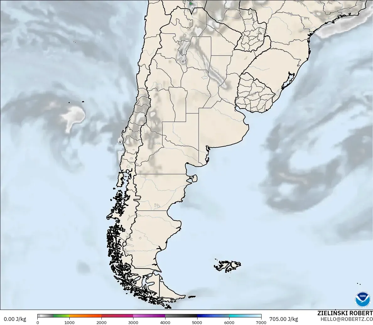GFS model - Argentina, CAPE