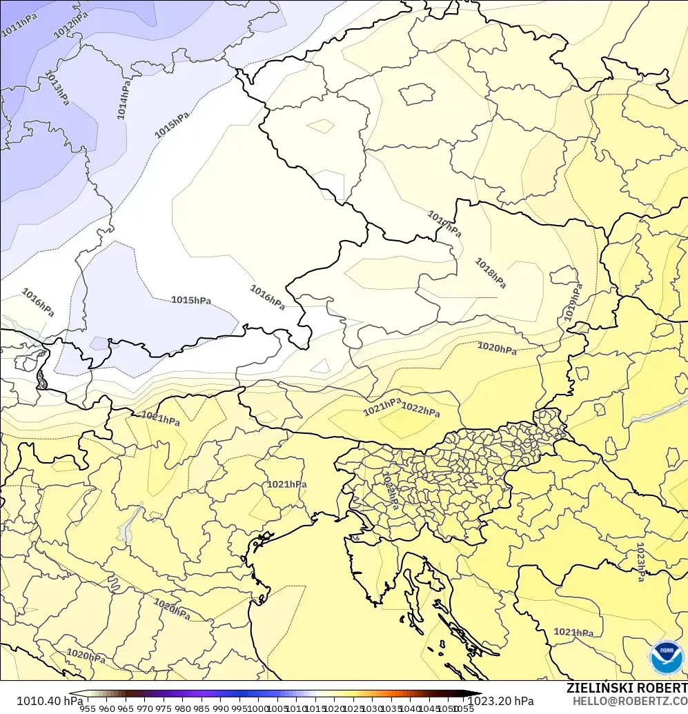 GFS model - Austria, Pressure