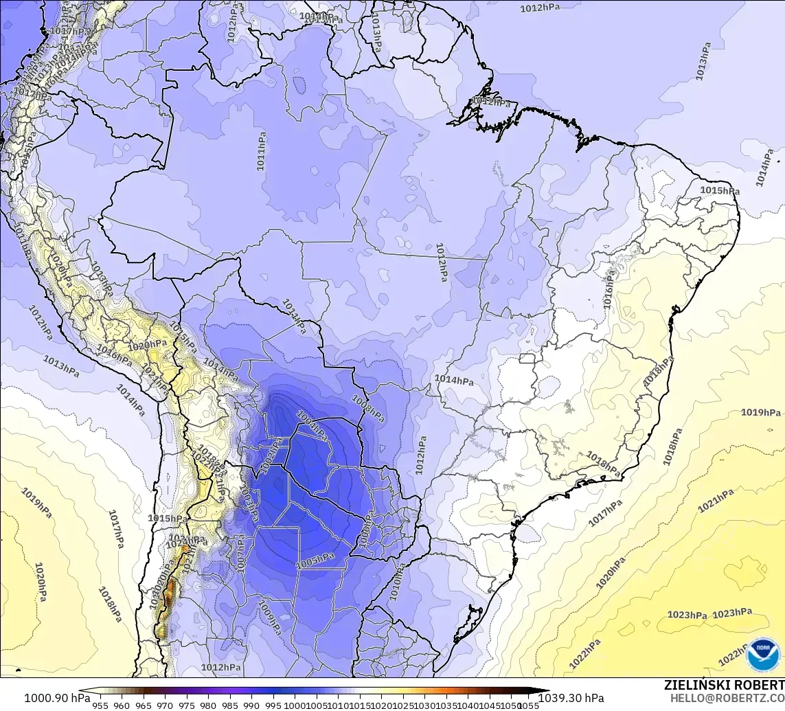 GFS model - Brazil, Pressure