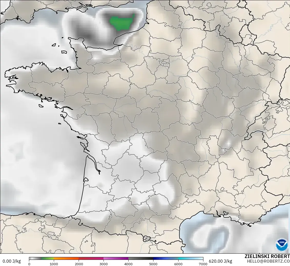 GFS model - France, CAPE