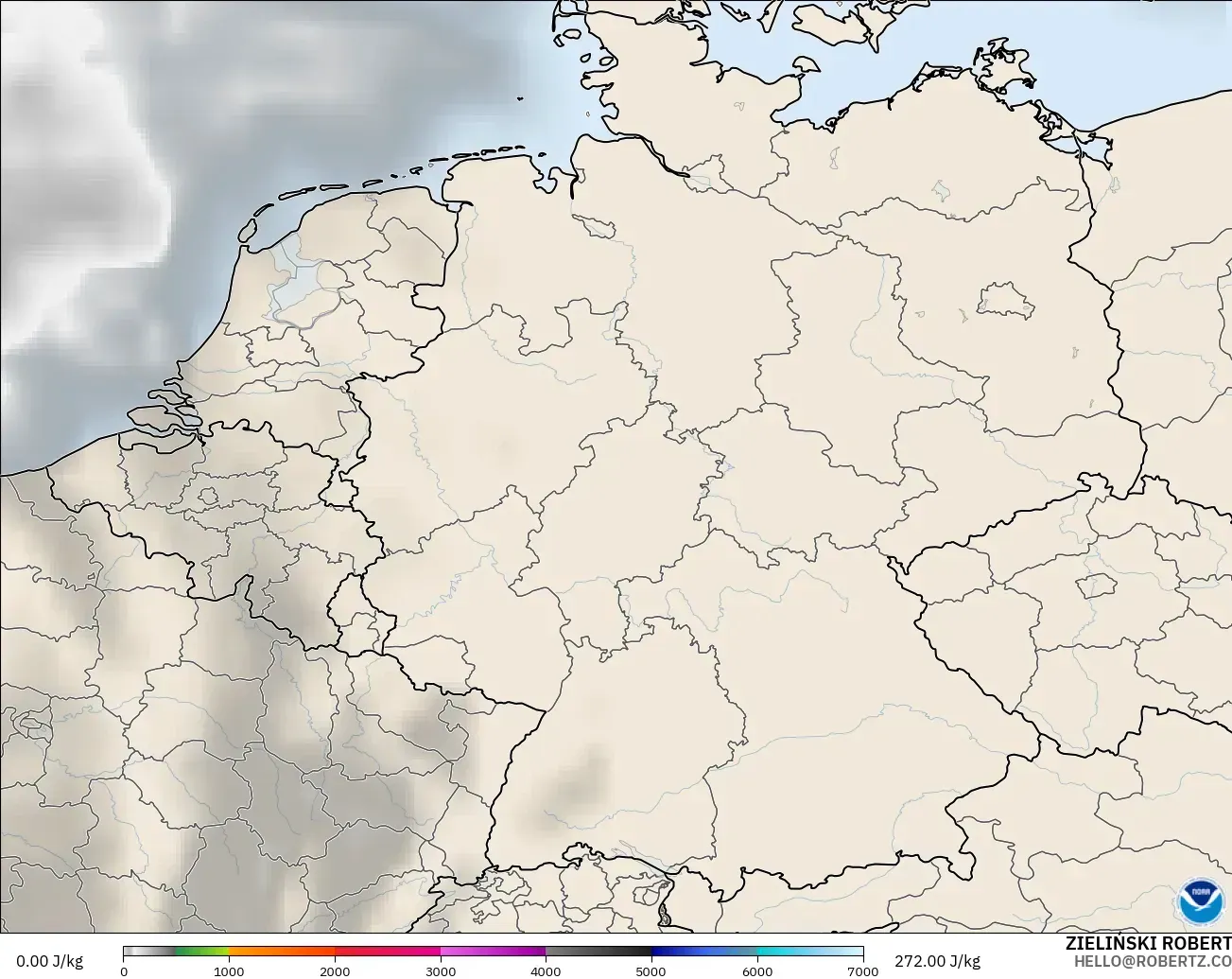 GFS model - Germany, CAPE