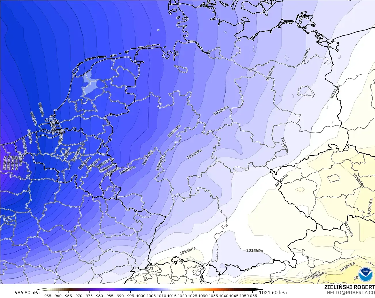 GFS model - Germany, Pressure
