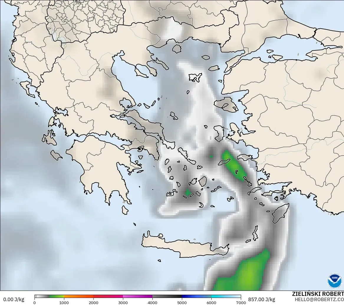 GFS model - Greece, CAPE