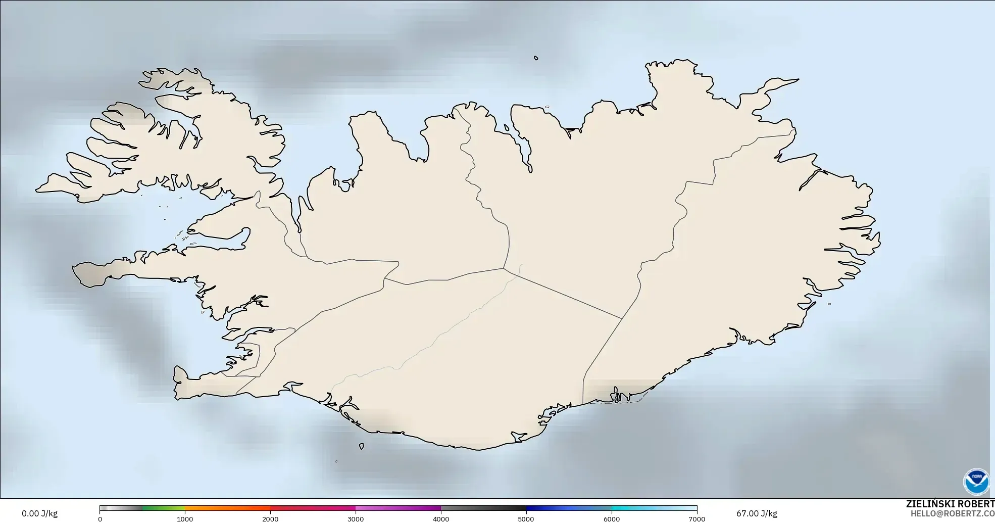 GFS model - Iceland, CAPE