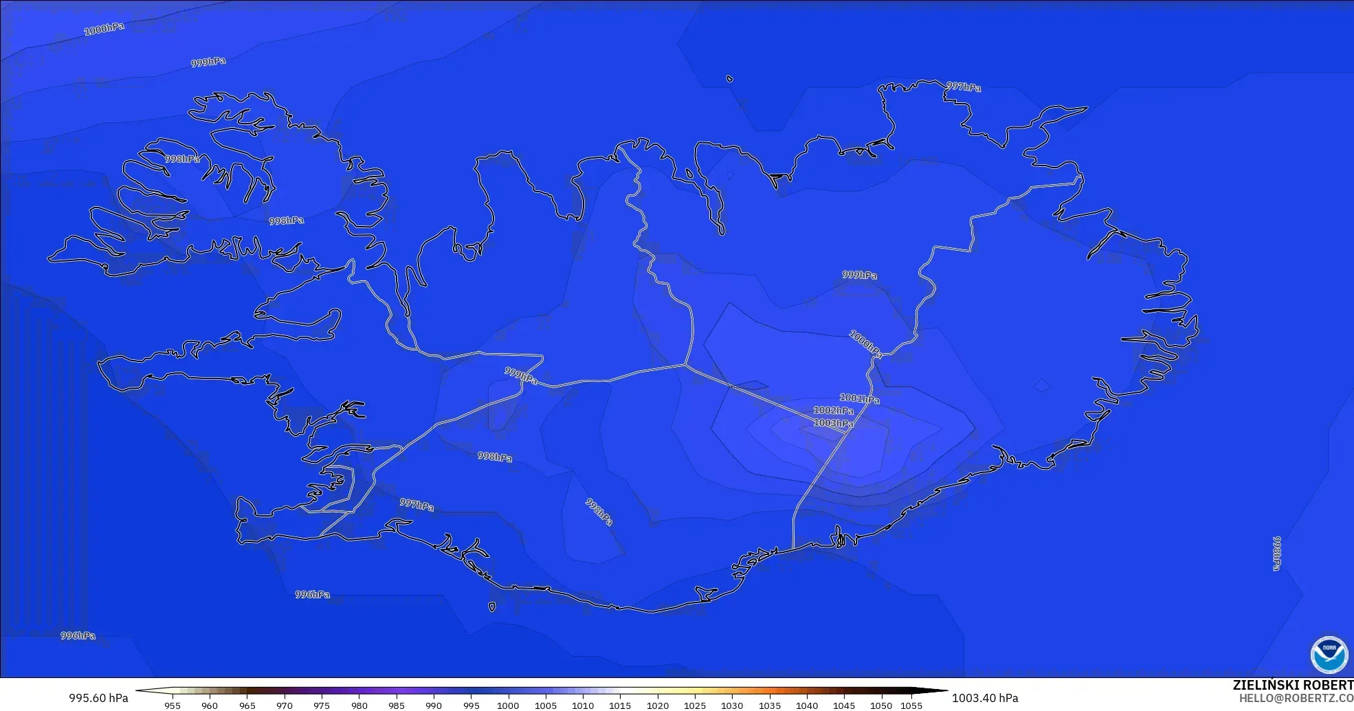 GFS model - Iceland, Pressure