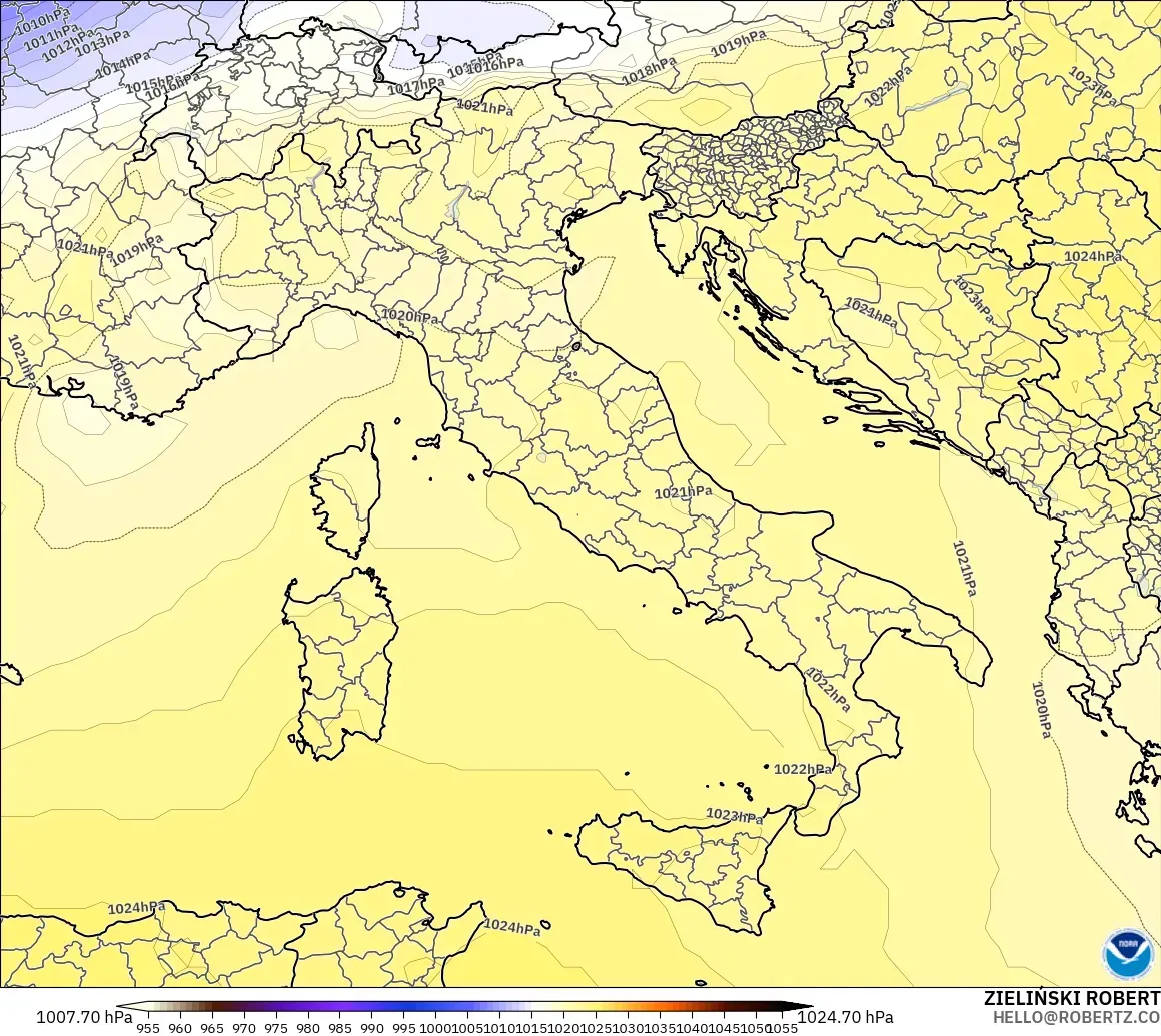 GFS model - Italy, Pressure