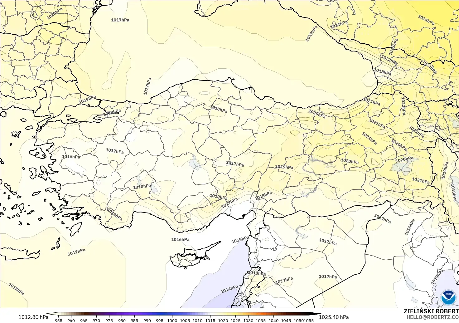GFS model - Turkey, Pressure