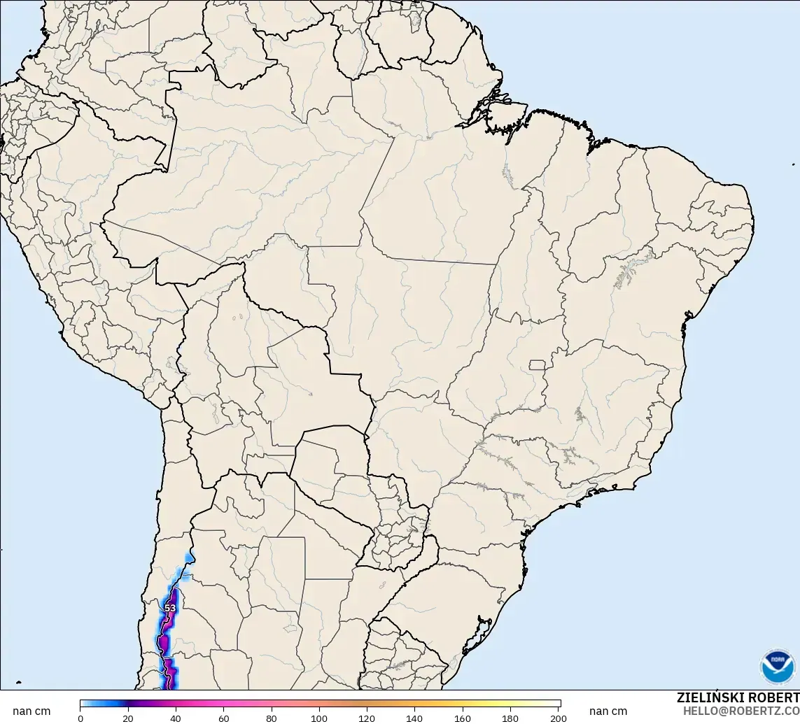 GFS model - Brazil, Snow Depth