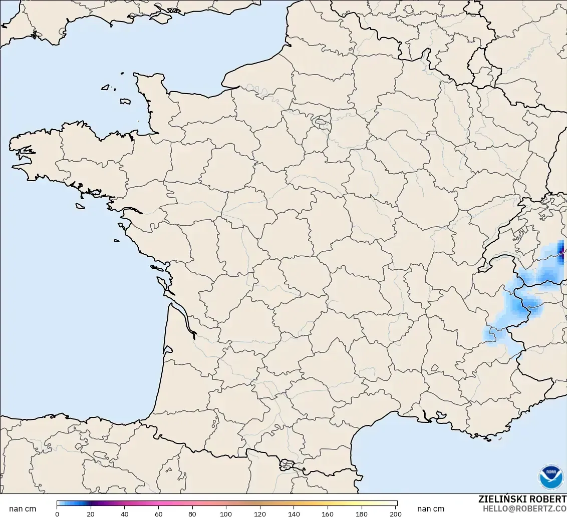 GFS model - France, Snow Depth