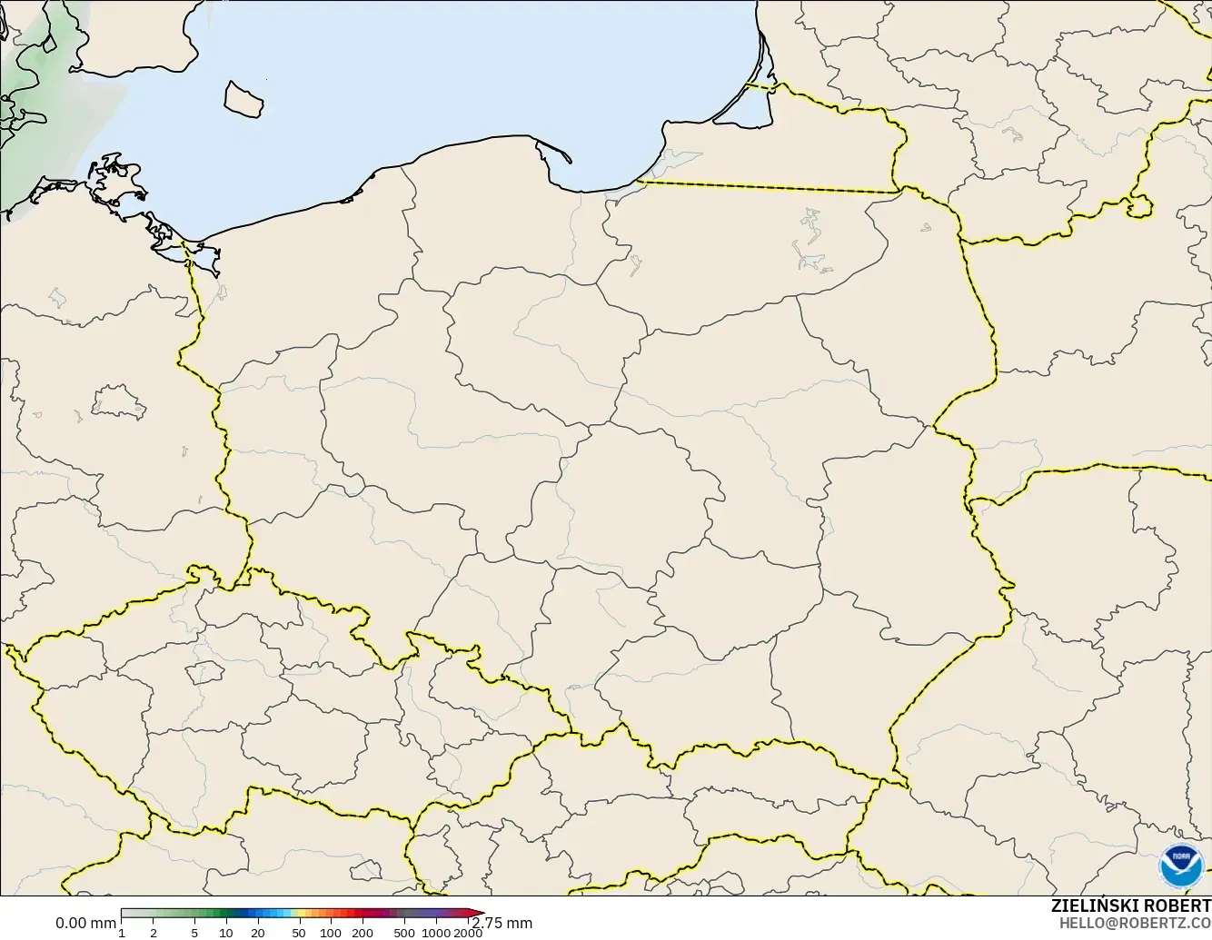 GFS model - Poland, Precipitation Accumulation