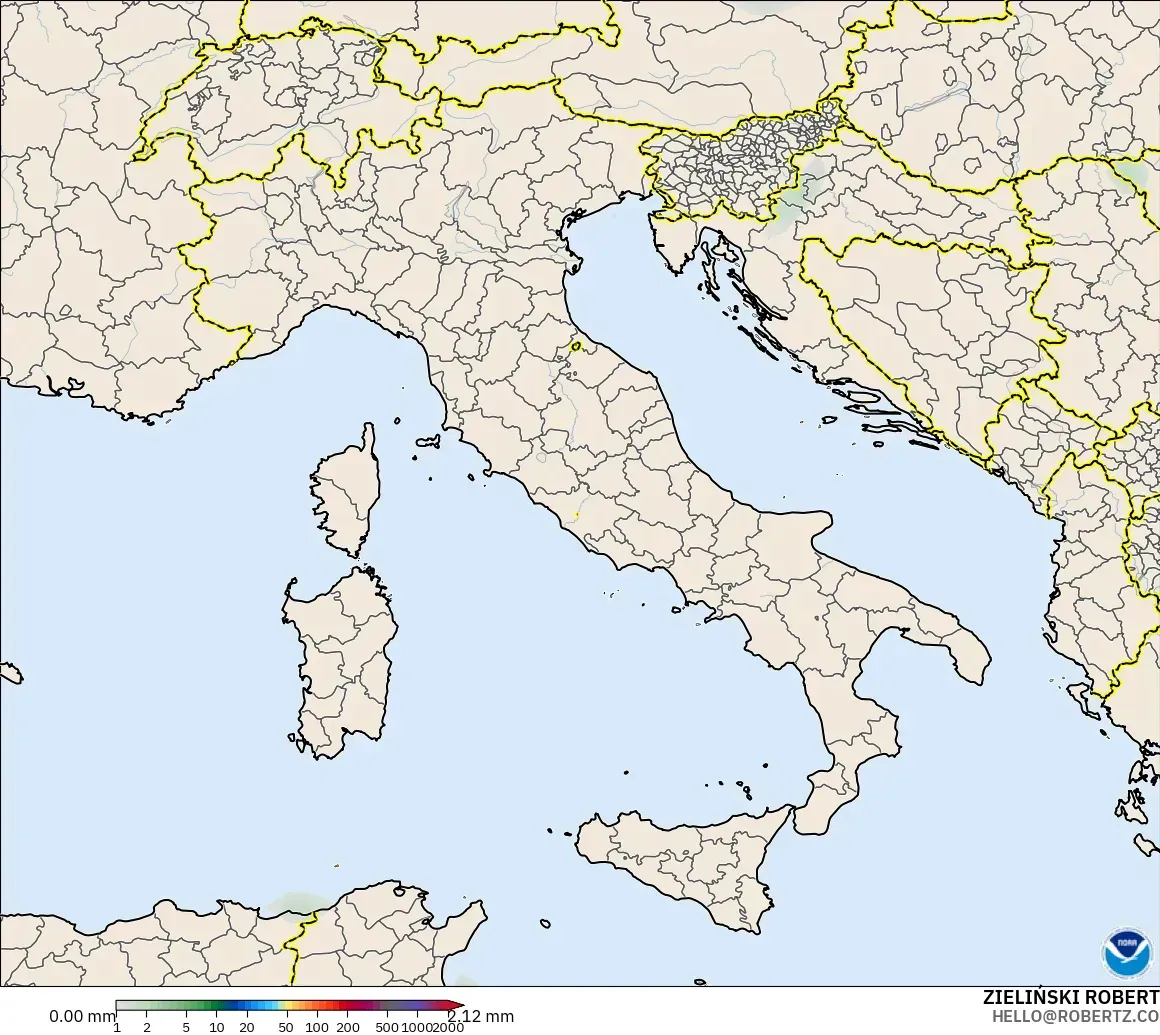 GFS model - Italy, Precipitation Accumulation