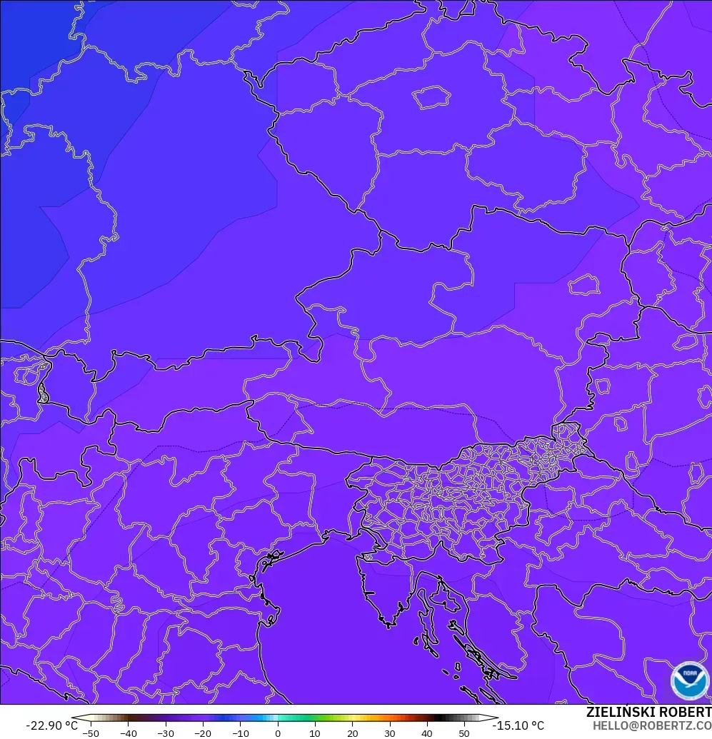 GFS model - Austria, Temperature at 500hPa