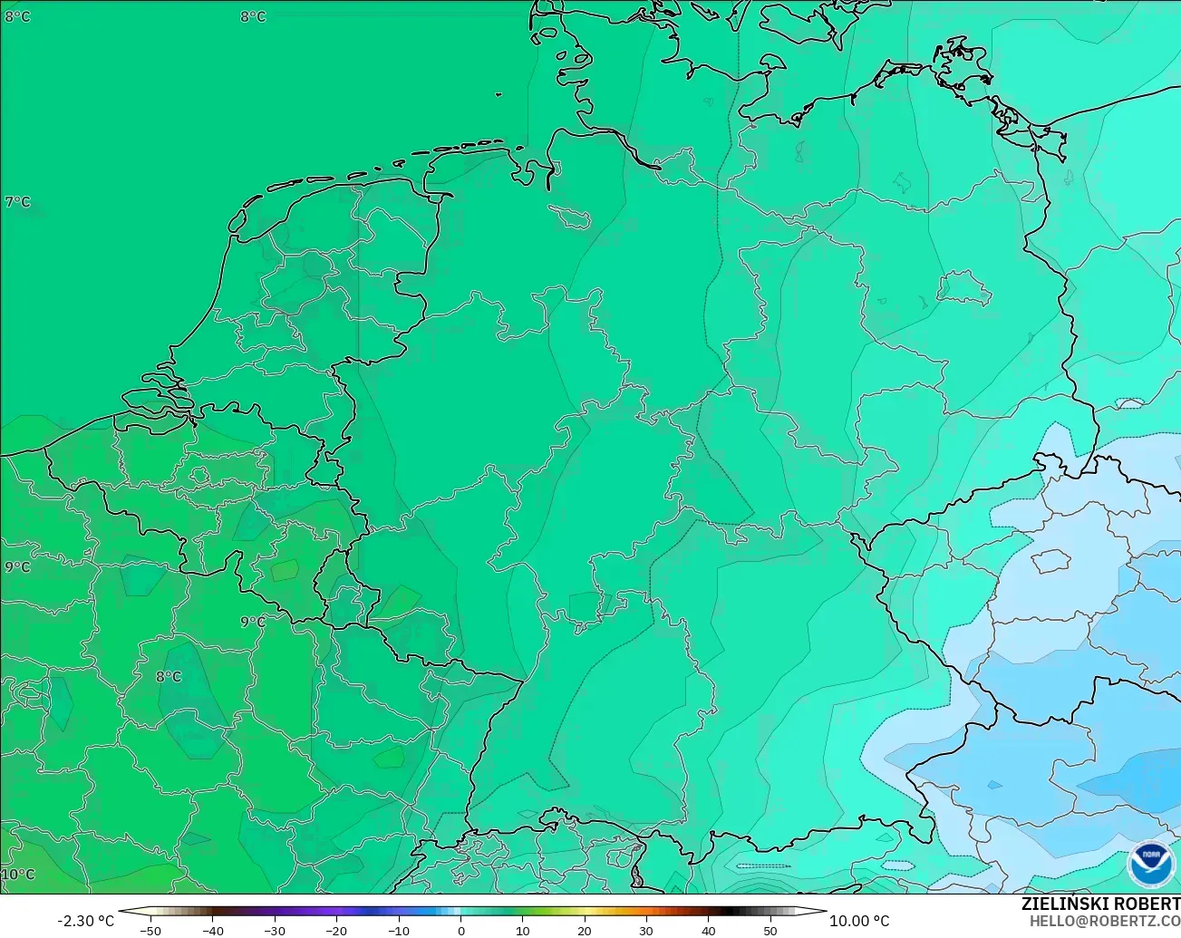 GFS model - Germany, Temperature at 850hPa