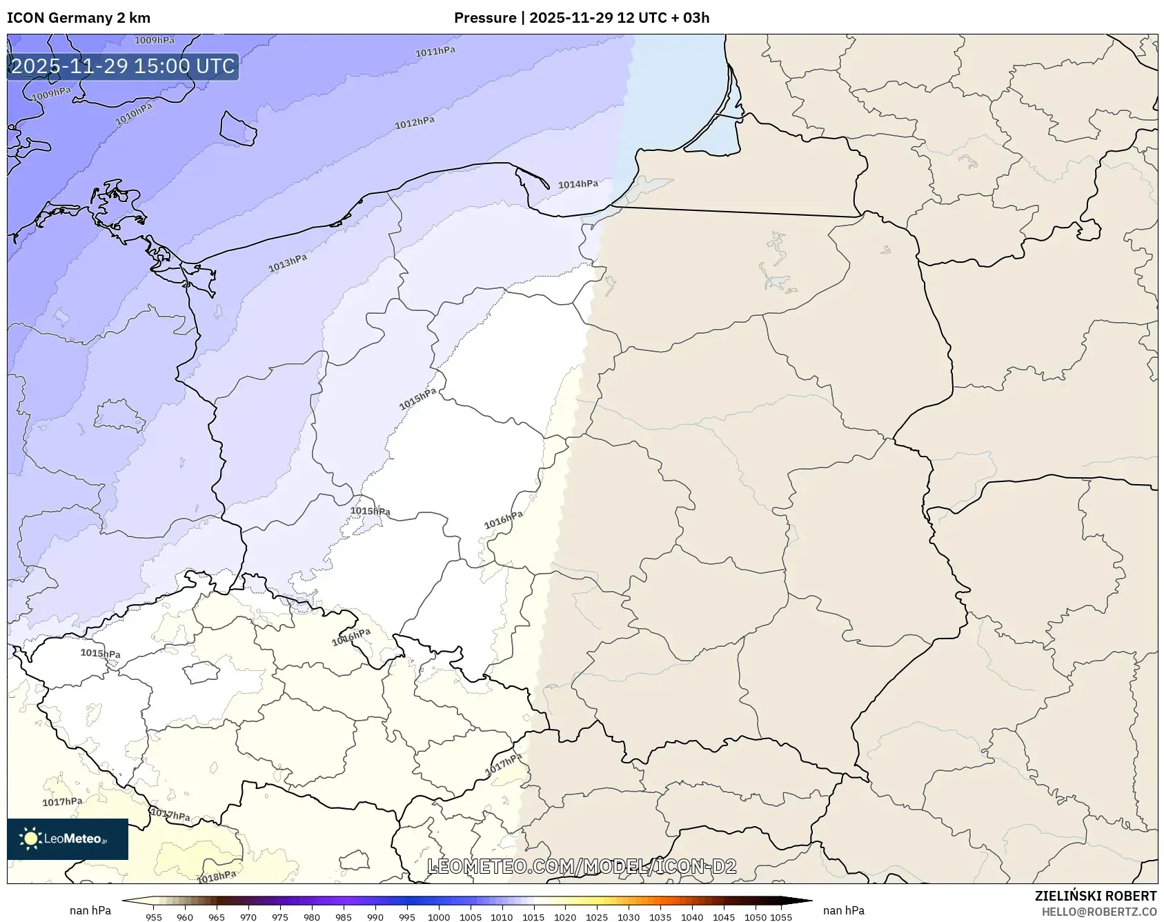 ICON Germany 2 km model - Poland, Pressure