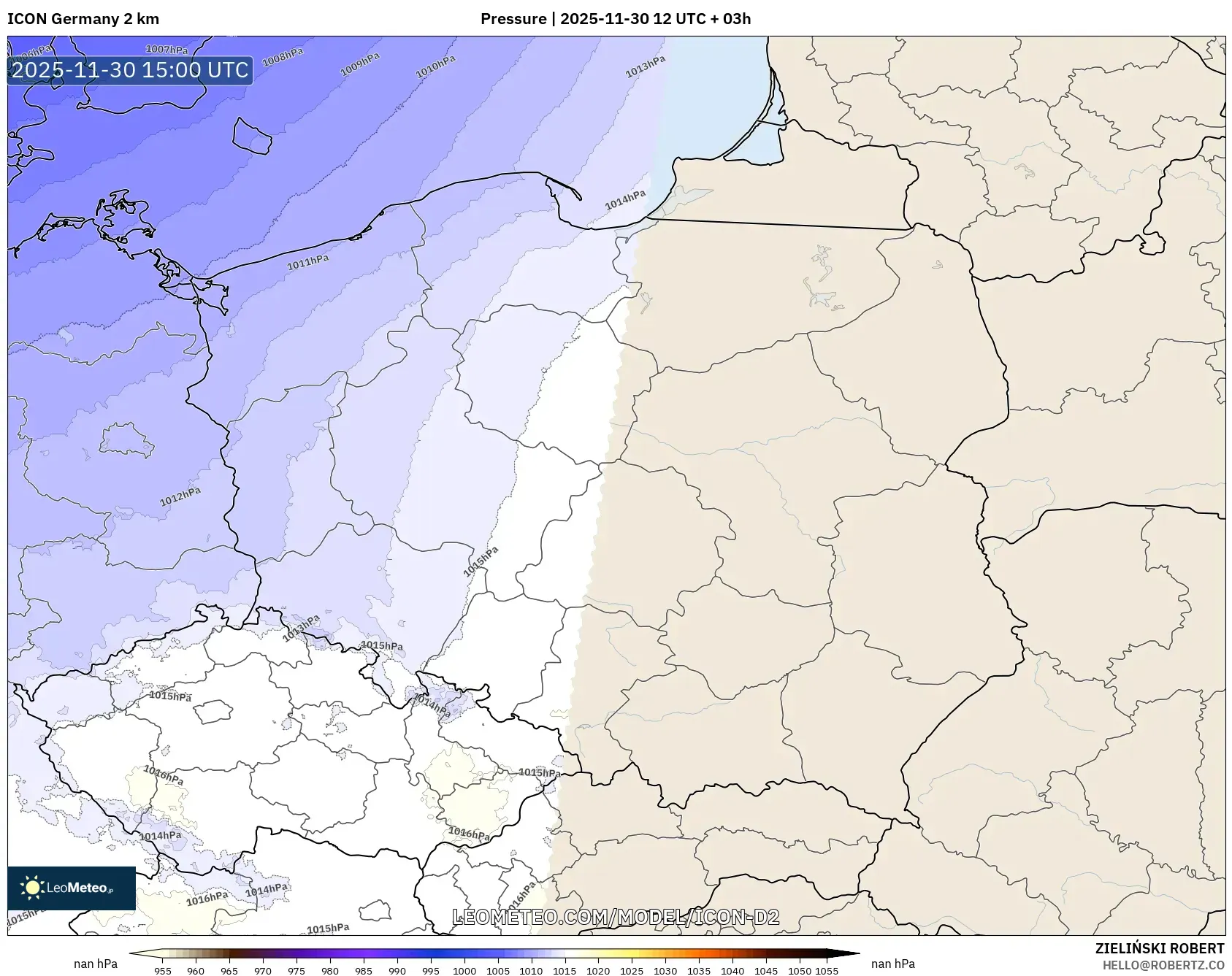 ICON Germany 2 km model - Poland, Pressure