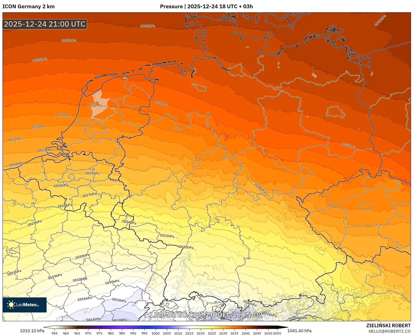 ICON Germany 2 km model - Germany, Pressure