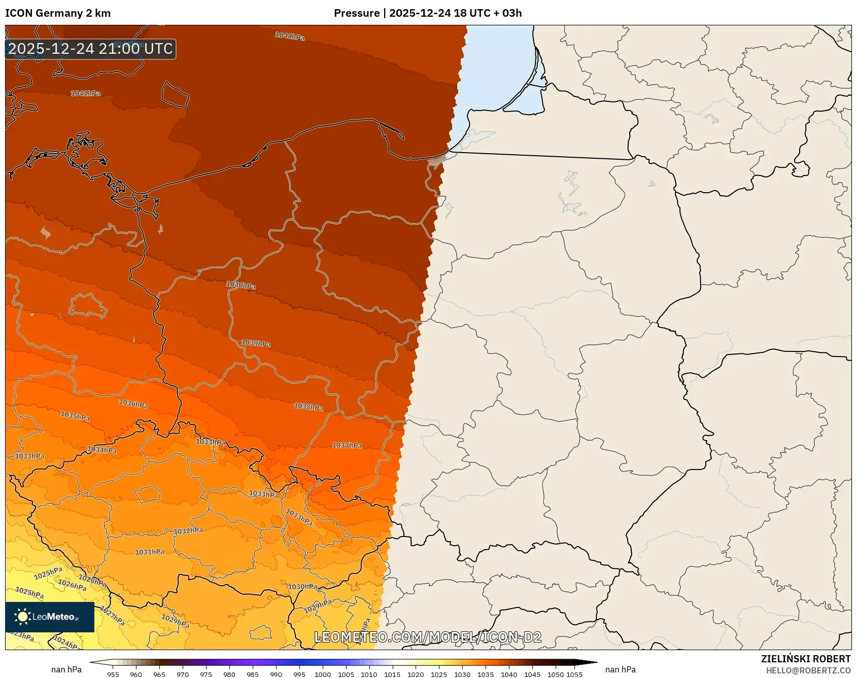 ICON Germany 2 km model - Poland, Pressure