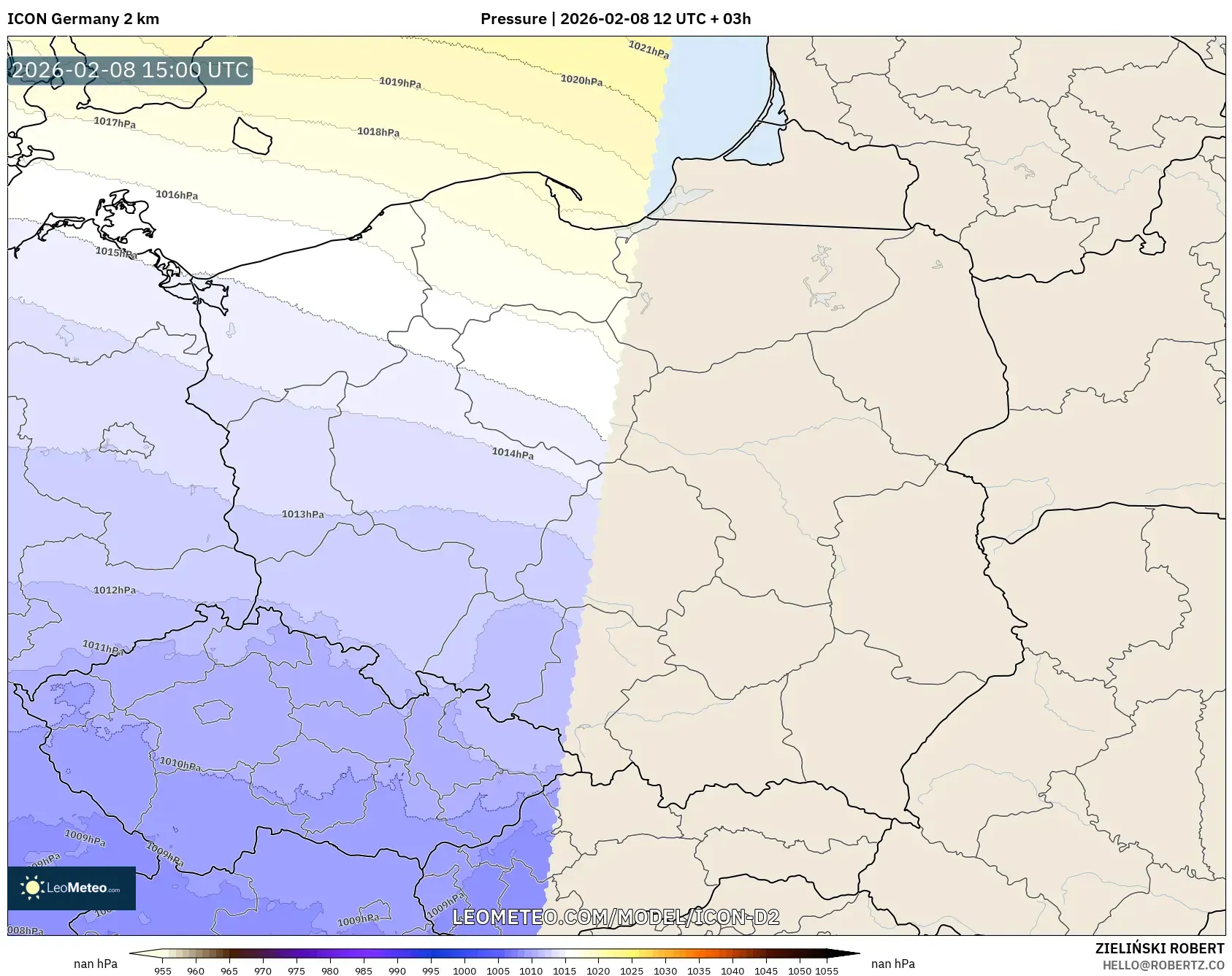 ICON Germany 2 km model - Poland, Pressure