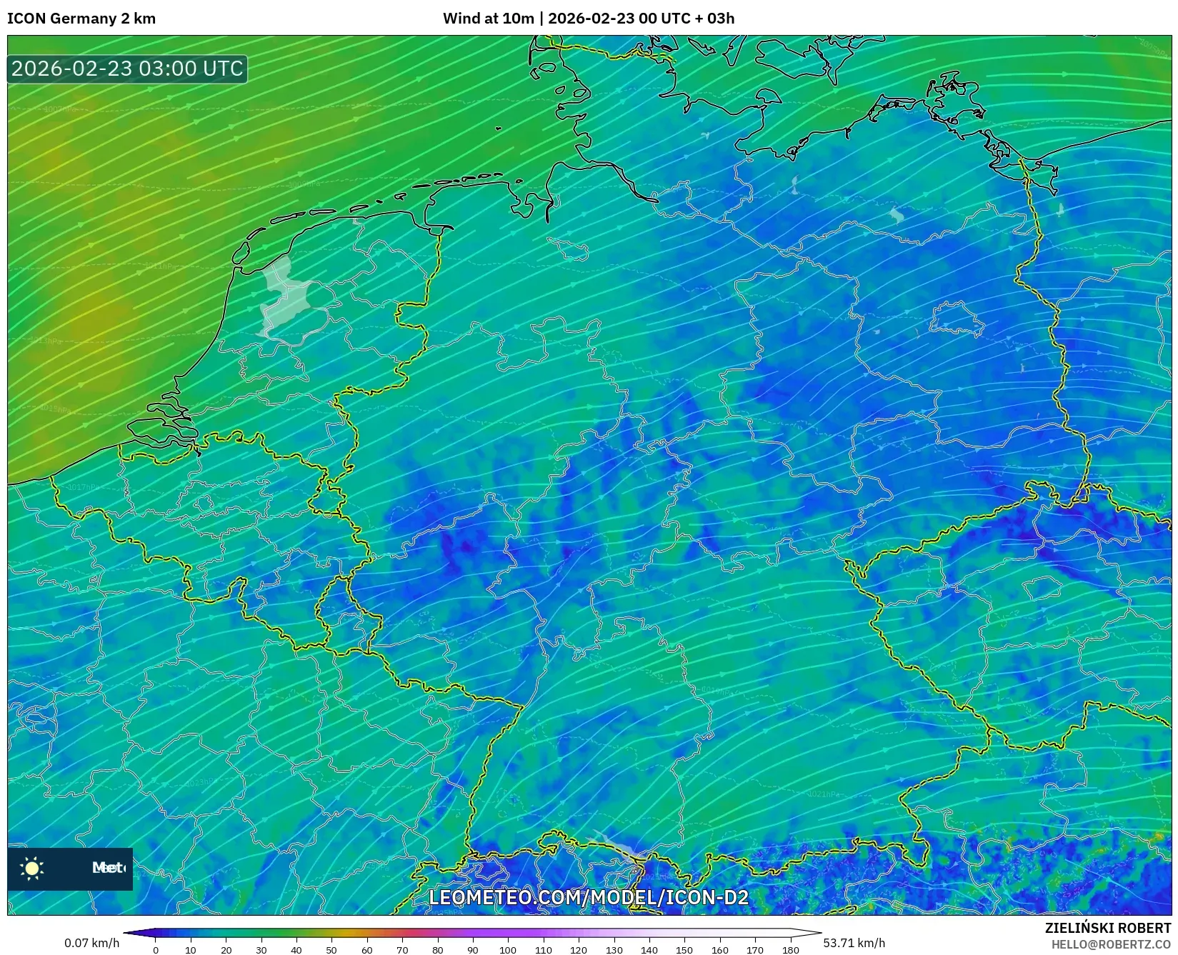 ICON ألمانيا 2 كم model - ألمانيا, رياح 10 م